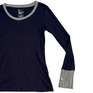 Gap Bella Swan Twilightcore Blue Fitted Long Sleeve Minimal Top Sz M Clean Girl